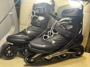 Rollerblade Zetrablade Men's Size US 8 EU 40.5 Black Silver Inline Skates 80mm